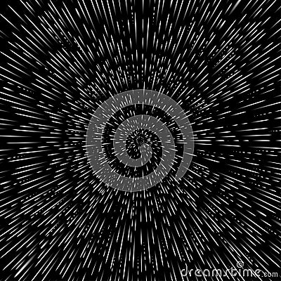 Vector abstract background with Open Space Star Warp or Hyperspace Travel. Big bang illustration. Vector Illustration