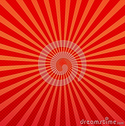 Vector abstract background of orange and red star burst rays Vector Illustration