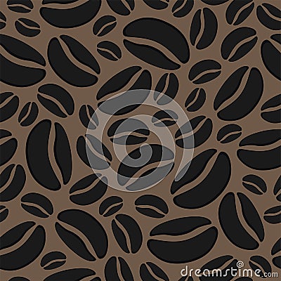 Vector abstract background with seamless coffee bean pattern Vector Illustration