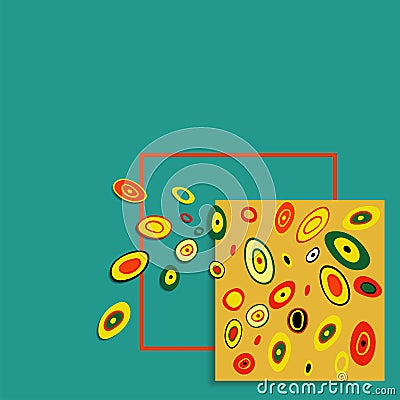 Vector abstract background. Square, frame and flying color elements Stock Photo