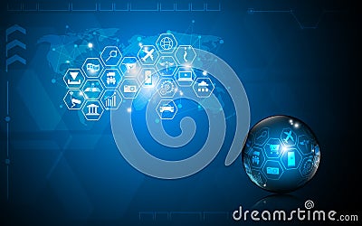 Vector abstract background technology science computer innovate concept Vector Illustration