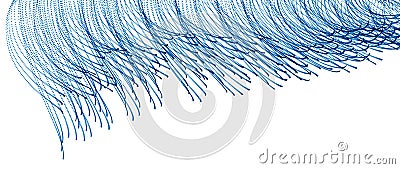 abstract background with wave of flowing particles, smooth curve shape lines. Stock Photo