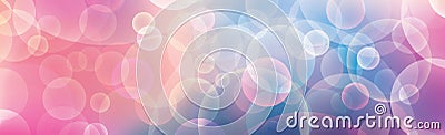 Vector abstract banner with bokeh effect. Horizontal banner with lighting party motif. Colorful background for web Vector Illustration