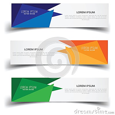 Vector abstract banner design web template. Abstract geometric design banner web template on white background. Header footer Web D Vector Illustration