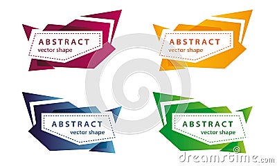 Vector abstract banner shapes colored Cartoon Illustration