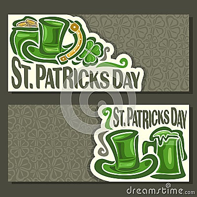 Vector abstract Banners for St. Patrick`s Day Vector Illustration