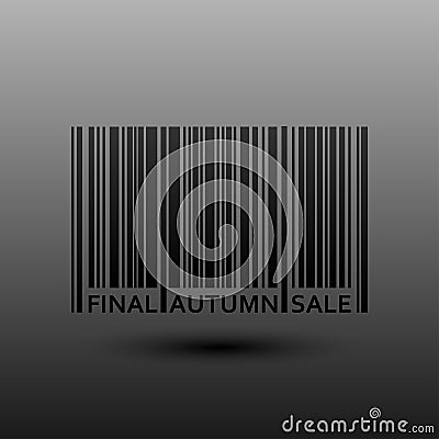 Vector Abstract Barcode. Final Autumn Fall Sale. Vector Illustration