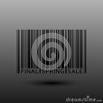 Vector Abstract Barcode. Final Spring Sale. Vector Illustration