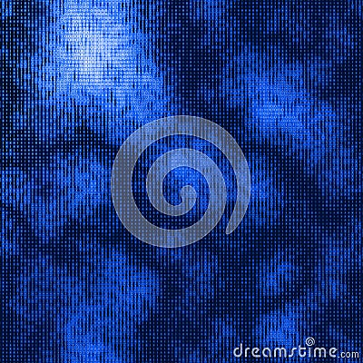 Vector abstract big data visualization. Blue data flow as binary numbers strings. Computer code representation. Vector Illustration