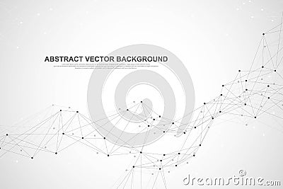 Vector abstract big data visualization. Complex data threads graphic. Abstract vector graphics. Futuristic infographic Vector Illustration
