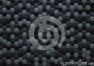 Vector Abstract black hexagonal background Vector Illustration