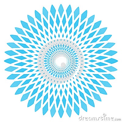 Vector abstract blue circle flower Vector Illustration