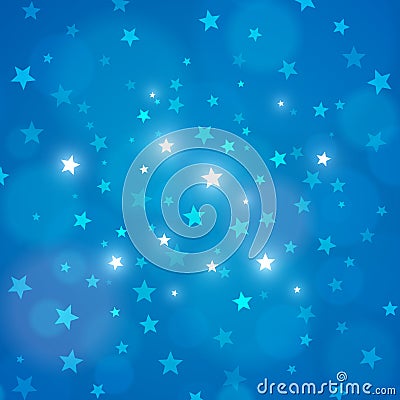 Vector abstract blue night sky stars background Vector Illustration