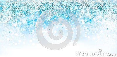 Vector abstract, blue, snowflake background. Vector Illustration