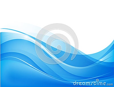 Vector abstract blue wavy water background Vector Illustration