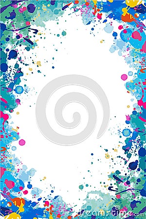 Vector Abstract colorful Splattered frame Vector Illustration