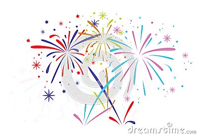 vector abstract bursting fireworks Vector Illustration