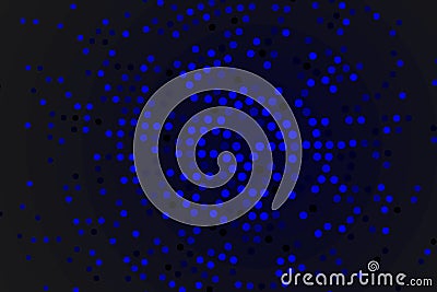 Vector abstract card background circle of blue dots on dark blank space Vector Illustration