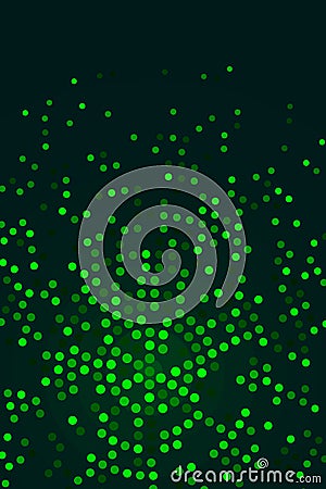 Vector abstract card background circle of green dots on dark blank space Vector Illustration