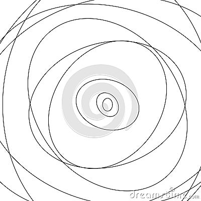 Vector abstract chaotic circle sketch lines backgrouind. Black round shape. Twisted shape. Stock Vector illustration isolated Vector Illustration