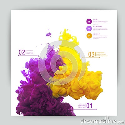 Vector abstract cloud. Ink swirling in water, cloud of ink in wa Vector Illustration