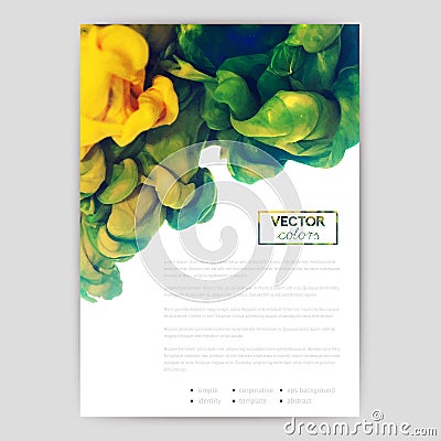 Vector abstract cloud. the Ink swirling in water, cloud of ink in water isolated on white. Abstract banner paints. Holi. Vector Illustration