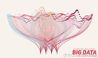 Vector abstract colorful big data information sorting visualization. Social network, financial analysis of complex Vector Illustration