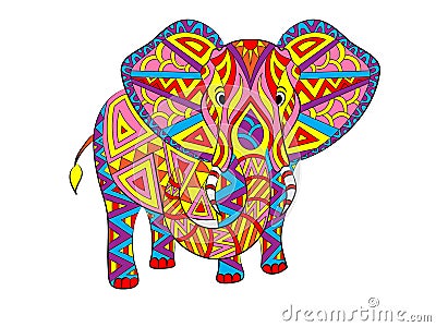 Vector Abstract Colorful Elephant Illustration Vector Illustration