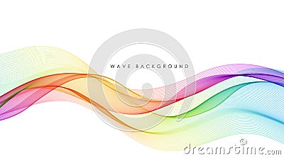 Vector abstract colorful flowing wave lines isolated on white background. Design element for technology, science, music Vector Illustration