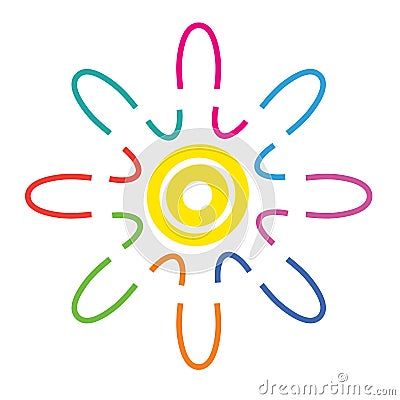 Vector abstract colorful logo, harmony symbol, web icon Vector Illustration
