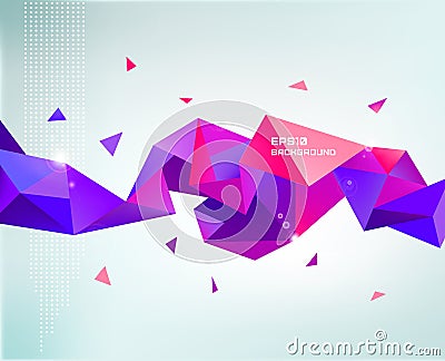 Vector abstract colorful purple faceted crystal Vector Illustration