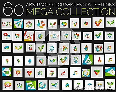 Vector abstract colorful shapes various concepts Vector Illustration