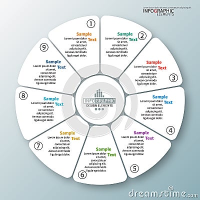 Vector abstract 3d paper infographic elements.Circular infographics Vector Illustration