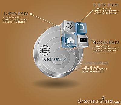 vector abstract 3d paper infographic elements.Metaball infographics.Round elements Vector Illustration