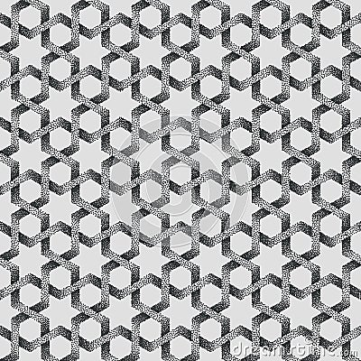 Vector abstract dotted geometric pattern background. Based on ethnic ornaments. Stipple technique. Pointillism Vector Illustration