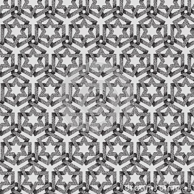 Vector abstract dotted geometric pattern background. Based on ethnic ornaments. Stipple technique. Pointillism Vector Illustration