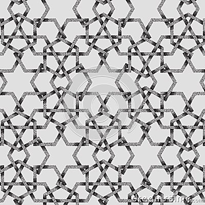 Vector abstract dotted geometric pattern background. Based on ethnic ornaments. Stipple technique. Pointillism Vector Illustration