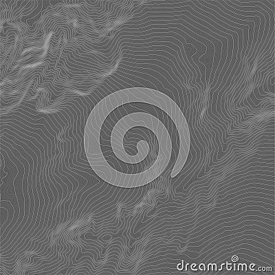 Vector abstract earth relief map. Generated conceptual elevation map. Vector Illustration