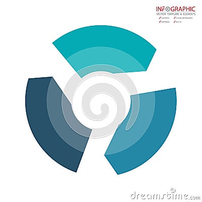 Vector abstract element infographics 3 option. Design for business or finance template layout, brochure, workflow, information or Vector Illustration