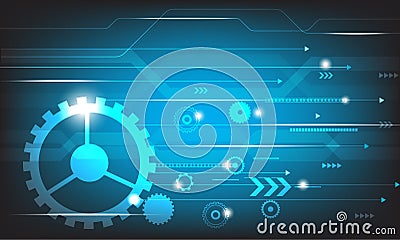 Vector abstract engineering future technology on blue background. Vector Illustration