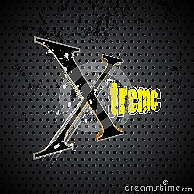 Vector abstract extreme on steel texture background Vector Illustration