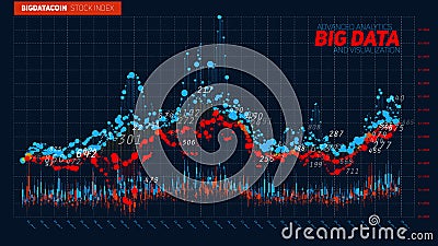 Vector abstract financial big data graph visualization. Vector Illustration