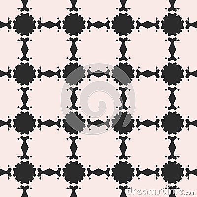 Vector abstract floral black & white seamless pattern Vector Illustration