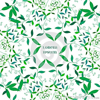 Vector Abstract Floral Green Background Vector Illustration