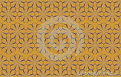 Vector Abstract Floral Pattern On Deep Chrome Yellow Background. Stock Photo