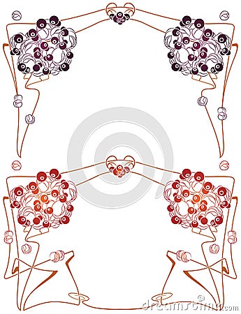 Vector abstract framework from the bound plants and flowers Vector Illustration