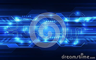 Vector Abstract futuristic circuit board, Illustration high digital technology blue color Vector Illustration