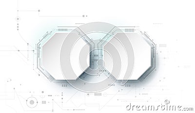 Vector design 3d paper circle with circuit board. Illustration Abstract modern futuristic technology background Vector Illustration