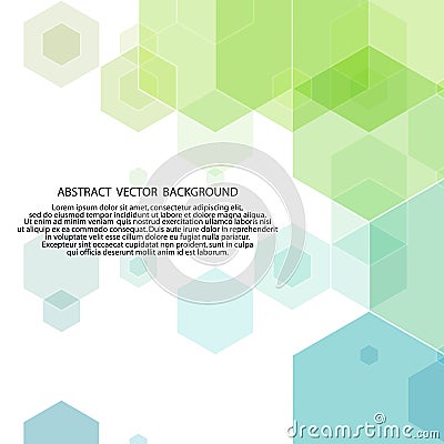 Vector Abstract geometric background. Template brochure design. Blue green hexagon shape. eps 10 Vector Illustration