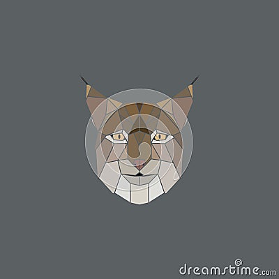 Vector abstract geometric head lynx Vector Illustration